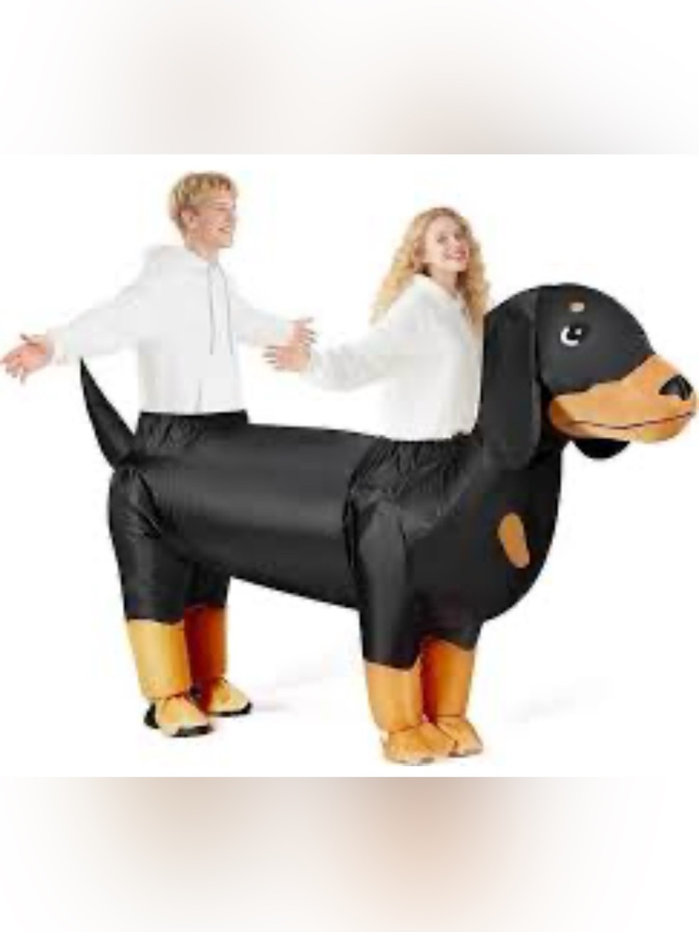 Black Dachshund Couple Inflatable Costume ,2 Adult Blow Up
